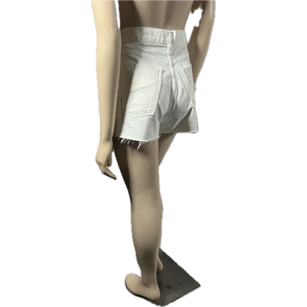 NWT Hudson Lori High Rise White Denim Shorts Button Fly - Picture 7 of 14